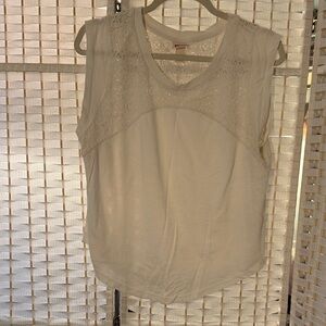 Mossimo Supply Co. White Lace Tank Top